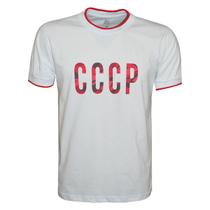 Camiseta Liga Retrô CCCP Estampa Central Branca