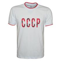 Camiseta Liga Retrô CCCP Estampa Central Branca Camiseta Liga Retrô CCCP Estampa Central Branca