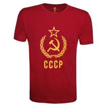 Camiseta Liga Retrô CCCP Estampa Central Vermelha Camiseta Liga Retrô CCCP Estampa Central Vermelha