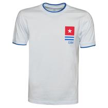 Camiseta Liga Retrô Cuba Bandeira Branco