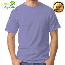 Camiseta Lilás Camisa Masculina Básica 100% Algodão 30.1 Premium