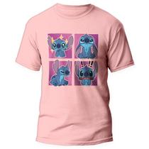 Camiseta Lilo E Stitch Desenho Animado Blusa Stitch Rosa 5