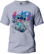 Camiseta Lilo&Stitch Básica Malha Algodão 30.1 Masculina e Feminina Manga Curta