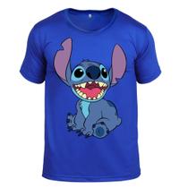 Camiseta Lilo & Stitch Rosto Blusa Algodão Gola Redonda Algodão