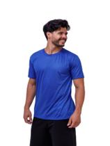 Camiseta Lisa Básica Manga Curta 100% Poliéster Azul Royal