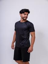 Camiseta Lisa Básica Masculina 100% Poliéster Preta