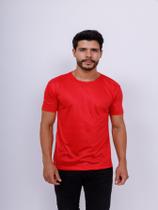 Camiseta Lisa Básica Masculina 100% Poliéster Vermelha - Rcv Store