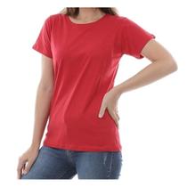 Camiseta Lisa Básica Vermelho Feminina Masculina 100% Algodão 30.1 Penteado