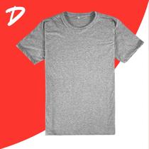 Camiseta Lisa Cinza Básica Masculina 100 Algodão Fio 30.1