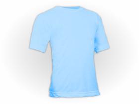 Camiseta Lisa Colorida Manga Curta Juvenil Pol. Azul bebê