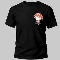 Camiseta Lisa Estampada Cogumelo 100 Camisa Algodão 30.1 Básica Preto Camiseta Lisa Estampada Cogumelo 100 Camisa Algodão 30.1 Básica Preto