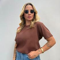 Camiseta Lisa Feminina Casual Trabalho Passeio Dia a Dia Elegante Lazer Academia