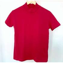 Camiseta Lisa Gola Alta Estilo Zara T-shirt Feminina Básica Blusa de Algodão