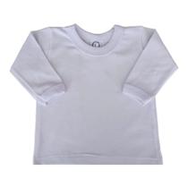 Camiseta Lisa Manga Longa Algodão Tamanho P ao 3 Anos P/ Bebê