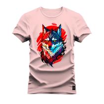 Camiseta Lobo Colors Algodão Estampada Unissex Nexstar Varias Cores