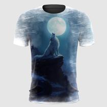 Camiseta Lobo Intimidador Uivando Lua Cheia 02