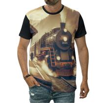 Camiseta Locomotiva Empoeirada Maria Fumaça Passeio Trem