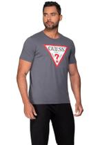 Camiseta Logo Desgastado Guess Cinza