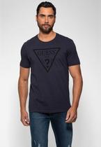 Camiseta Logo Triangulo Relevo Guess Azul Escuro