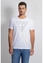 Camiseta Logo Triangulo Relevo Guess Branco