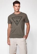 Camiseta Logo Triangulo Relevo Guess Verde Oliva