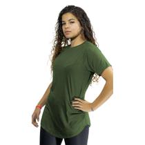 Camiseta Long Feminina Alongada Academia Blusinha Viscose