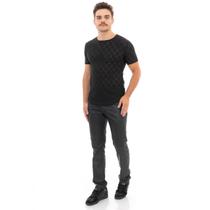 Camiseta Long Line Camisa Masculina Malha Bordada