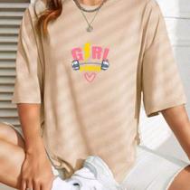 Camiseta Longa Oversized Feminina Girl Power