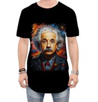 Camiseta Longline Albert Einstein Físico Brilhante Gênio 2 Camiseta Longline Albert Einstein Físico Brilhante Gênio 2