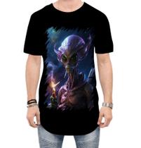 Camiseta Longline Alien ET Fumando Alienígena 4