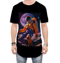 Camiseta Longline Astronauta Dance Vaporwave 6