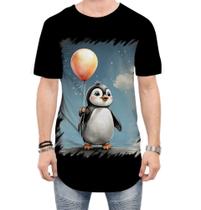 Camiseta Longline Bebê Pinguim com Balões Crianças 12