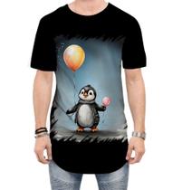 Camiseta Longline Bebê Pinguim com Balões Crianças 14