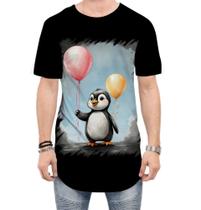 Camiseta Longline Bebê Pinguim com Balões Crianças 18