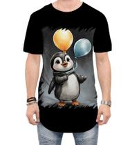 Camiseta Longline Bebê Pinguim com Balões Crianças 8