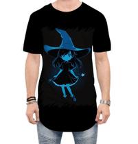Camiseta Longline Bruxa Halloween Azul Festa 6