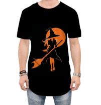 Camiseta Longline Bruxa Halloween Laranja 8