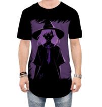 Camiseta Longline Bruxa Halloween Púrpura Festa 10