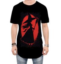 Camiseta Longline Bruxa Halloween Vermelha 11
