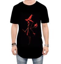 Camiseta Longline Bruxa Halloween Vermelha 5