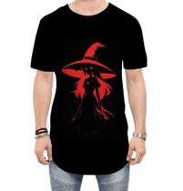 Camiseta Longline Bruxa Halloween Vermelha 8