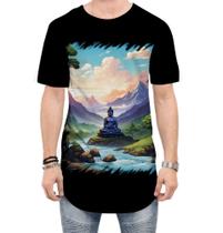 Camiseta Longline Buda Anime Desenho Budismo Buda 1 Camiseta Longline Buda Anime Desenho Budismo Buda 1