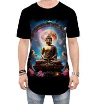 Camiseta Longline Buda Universo Lótus Imortalidade 3 Camiseta Longline Buda Universo Lótus Imortalidade 3