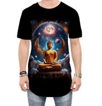 Camiseta Longline Buda Universo Lótus Imortalidade 8 Camiseta Longline Buda Universo Lótus Imortalidade 8