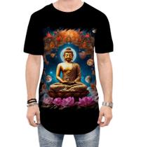 Camiseta Longline Buda Universo Lótus Imortalidade 9 Camiseta Longline Buda Universo Lótus Imortalidade 9
