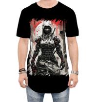 Camiseta Longline Ciborgue Ninja Robô Espreita 12 Camiseta Longline Ciborgue Ninja Robô Espreita 12