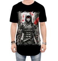Camiseta Longline Ciborgue Ninja Robô Espreita 5 Camiseta Longline Ciborgue Ninja Robô Espreita 5