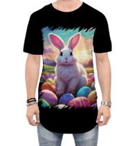 Camiseta Longline Coelhinho da Páscoa com Ovos de Páscoa 6