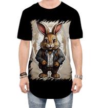 Camiseta Longline Coelhinho da Páscoa em Retrato 4