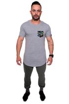 Camiseta Longline confort Kruger's Concept Bolso False 02 - Masculino - PP - Mescla